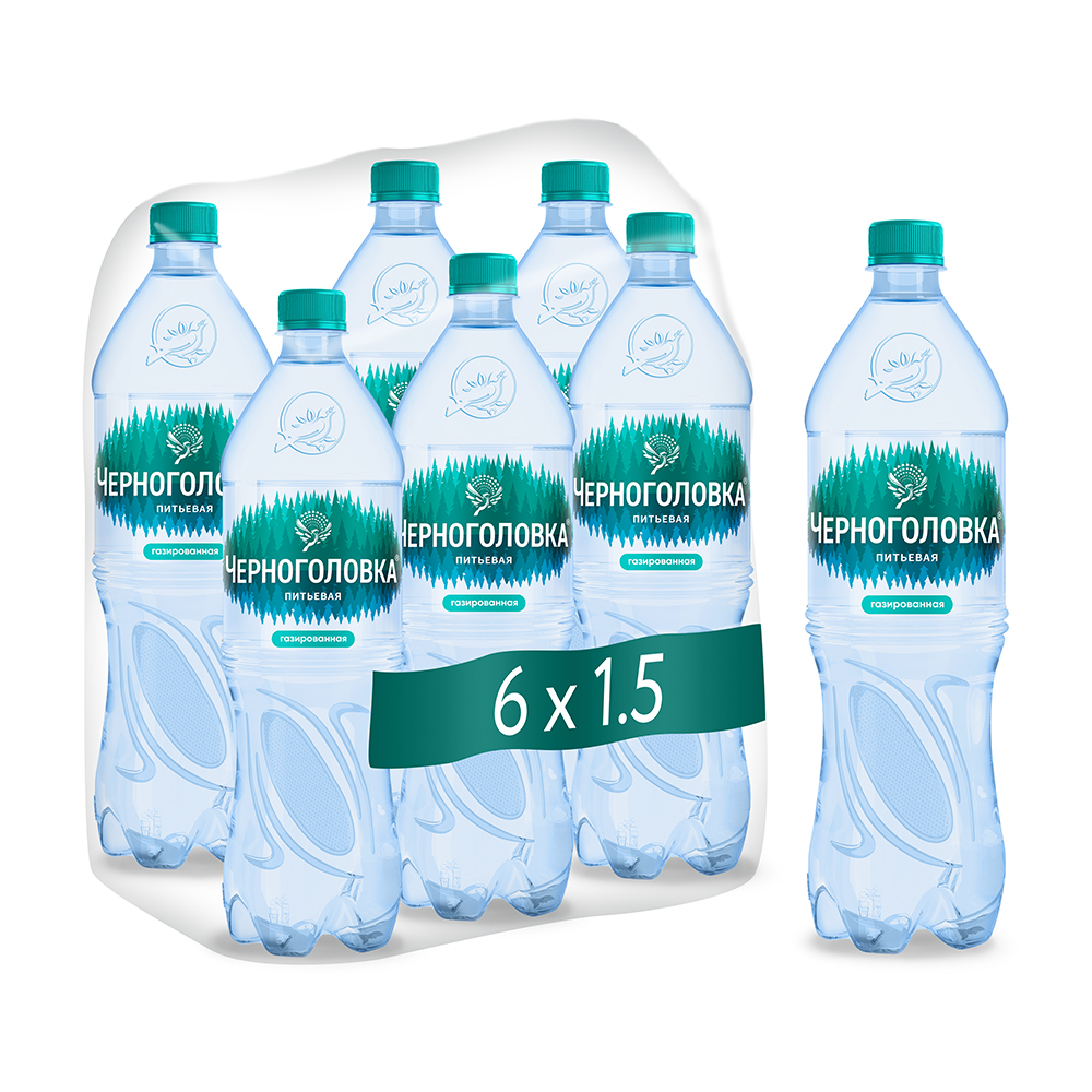  Вода питьевая артезианская ЧЕРНОГОЛОВКА 1,5 л, газ, ПЭТ 1,5 литра