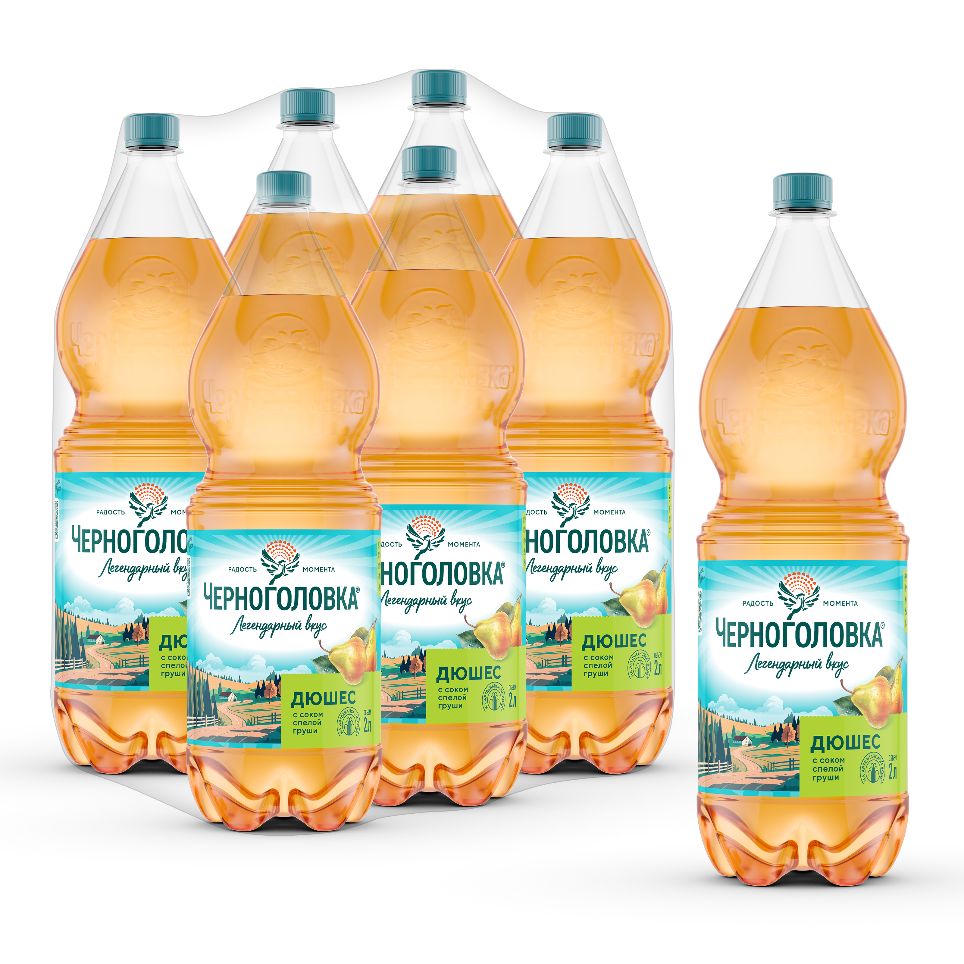 Лимонад Лимонад ЧЕРНОГОЛОВКА Дюшес 2 л, газ, ПЭТ 2 литра