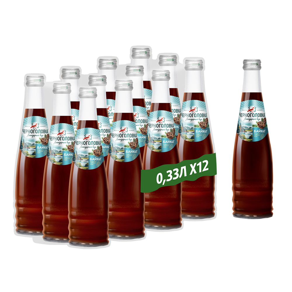  Лимонад ЧЕРНОГОЛОВКА Байкал 0,33 л, газ, стекло 