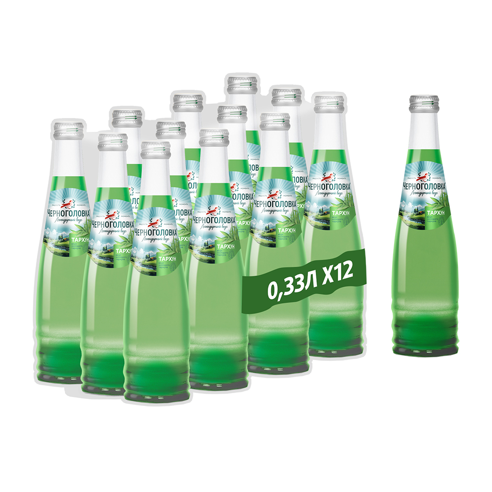 Лимонад Лимонад ЧЕРНОГОЛОВКА Тархун 0,33 л, газ, стекло 0,33 литра 