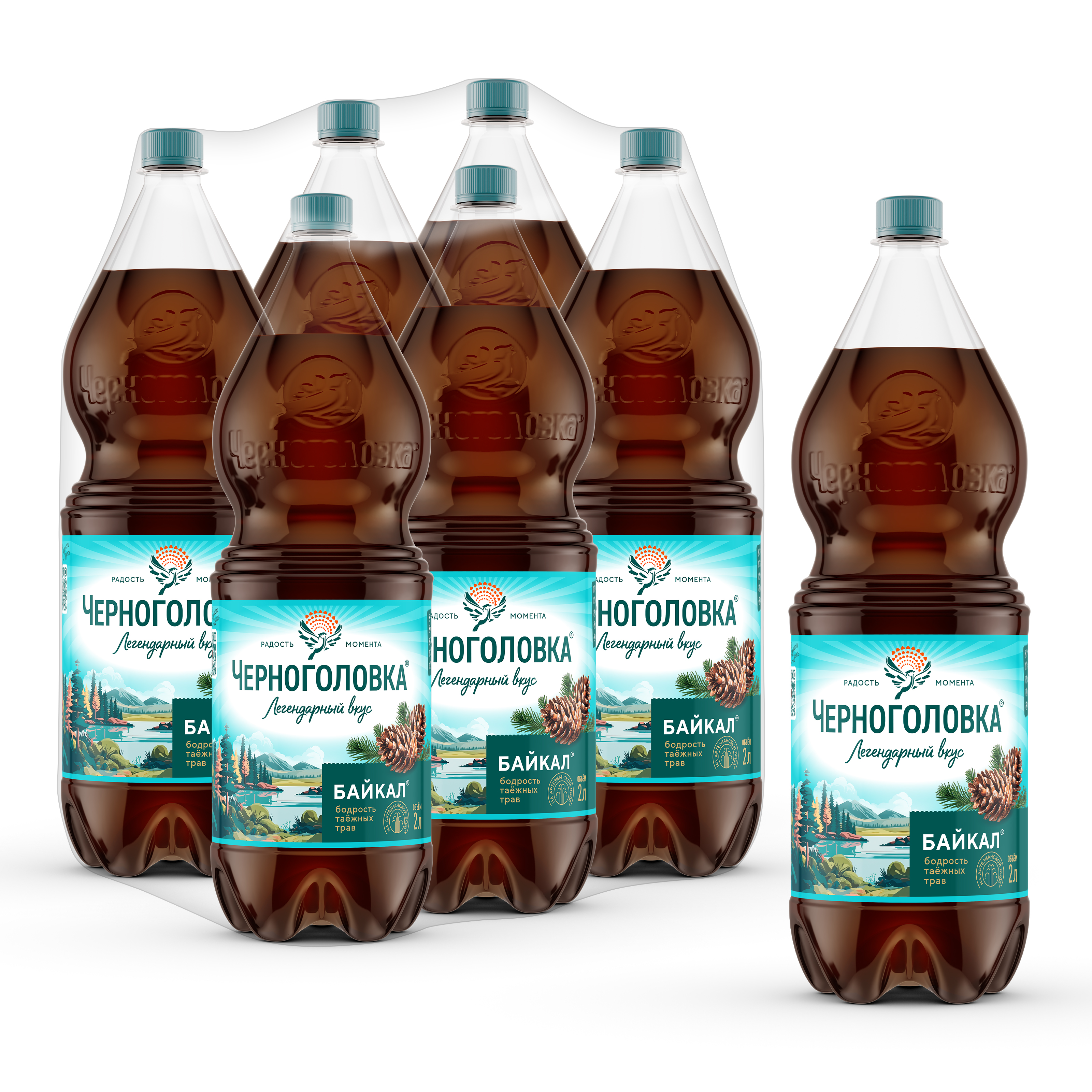 Лимонад Лимонад ЧЕРНОГОЛОВКА Байкал 2 л, газ, ПЭТ 2 литра